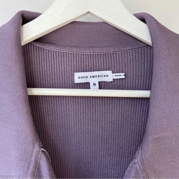 Good American Ribbed Polo top in Dusty Violet - Picture 8 of 10